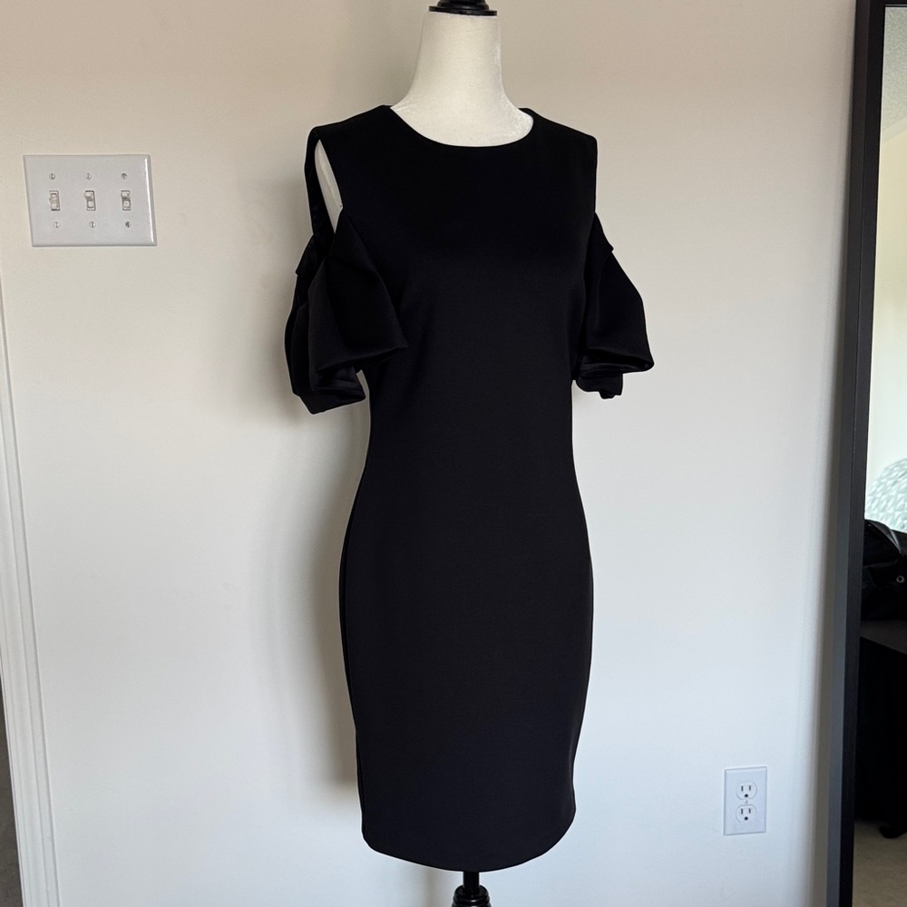 Ted Baker London Black Dress with Ruffle Sleeves